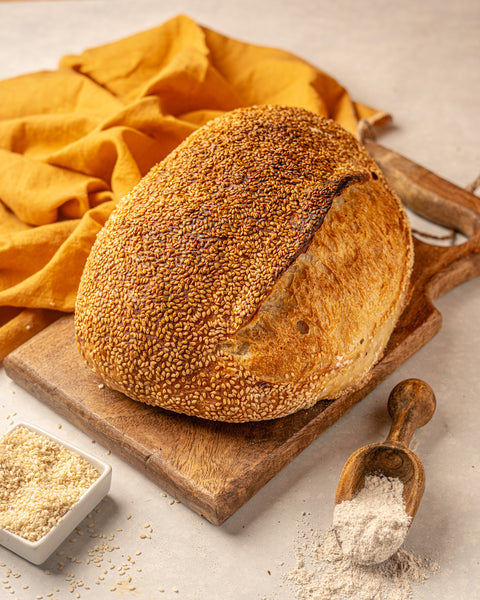 Sourdough Bakery Bread With Sesame Seeds