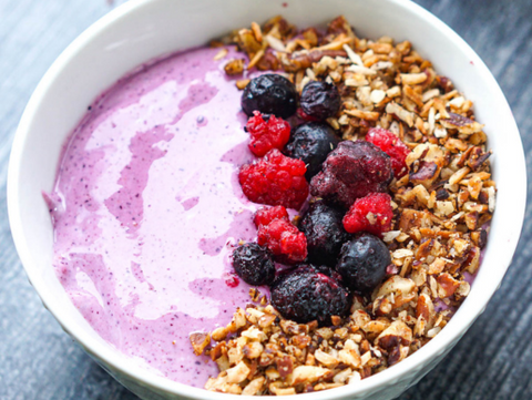 Whipped Cottage Cheese with Raspberries & Granola