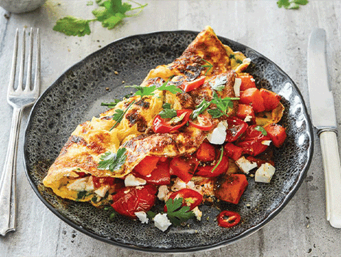 Feta Veggie Omelette