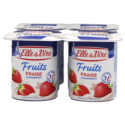 Elle&Vire Dairy Desserts With Strawberry 125gx4