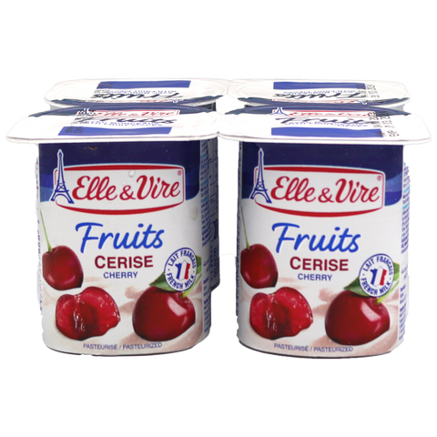 Elle&Vire Dairy Desserts With Cherry 125gx4