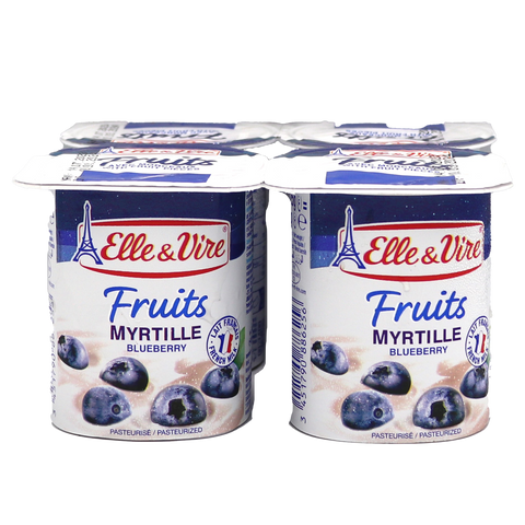 Elle&Vire Dairy Desserts With Blueberry 125gx4