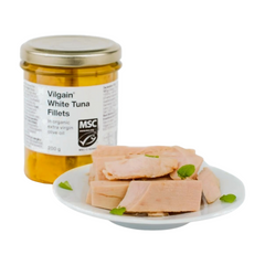 Vilgain White Tuna Fillets in Organic Extra Virgin Olive Oil