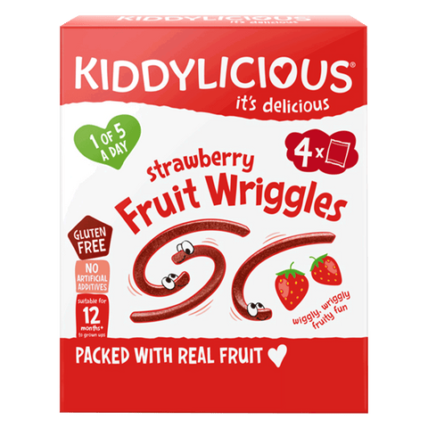 Kiddylicious Fruit Wriggles Strawberry Infant Snack 12 Months+