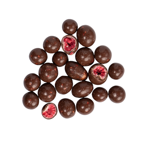 ChocolĀ Freeze-Dried Raspberry Dipped In White & Milk Chocolate