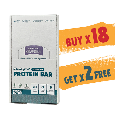 Grapeful Protein Bar Peanut Butter Box (18 + 2 Free)