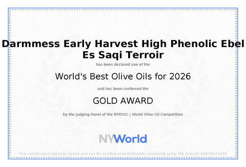Darmmess Ebel Es Saqi Early Harvest High Phenolic EVOO