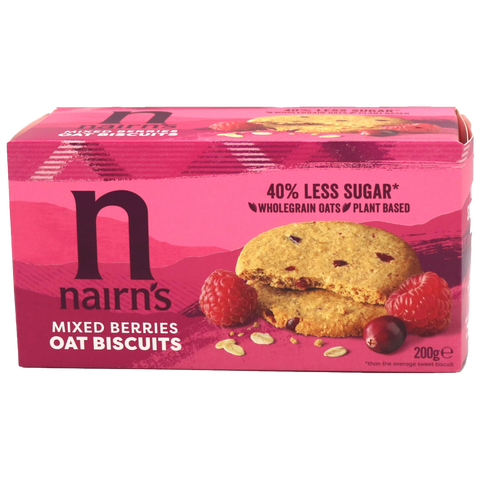 Nairns Mixed Berries Oat Biscuits 40% Less Sugar
