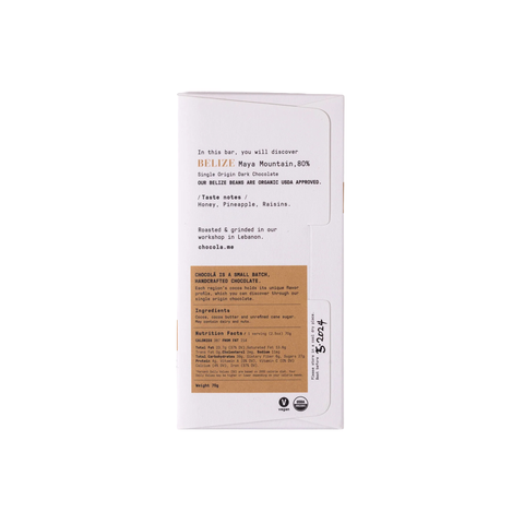 ChocolĀ Belize Maya Mountain 80%
