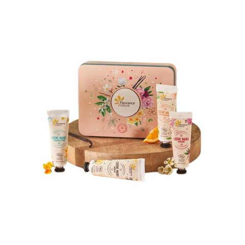 Fleurance Hand Cream Box Of 4 - Color Rose- Vanillia , Tiare, Peony, Orange Blossom