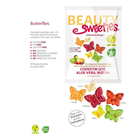 Beauty Sweeties Vegan Fruit Gums Butterflies