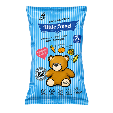 Mclloyd'S - Little Angel - Teddy - Organic Corn Snack With Carrot & Pumpkin