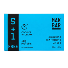 Mak Bar Pro - Cookies N' Cream ( 5+1)  - 18G Protein