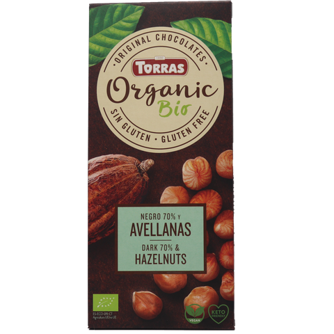 Torras Organic Chocolate 70% Cacao Hazelnut
