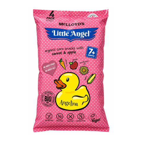Mclloyd'S - Little Angel - Angelina - Organic Corn Snack With Carrot & Apple