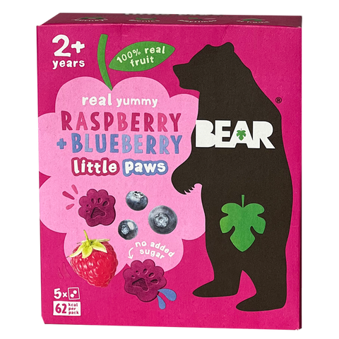 Bear Paws Fruit Shapes Raspberry & Blueberry Multipack  20g