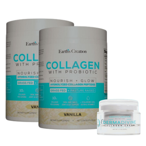 Earth`s Creation Buy 2 Vanilla Collagen Powder Get Collagen Cream For Free