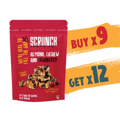 Buy 9 Get 12 Scrunch Cashew & Cranberry Cluster 40g
