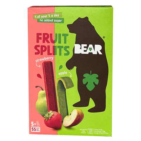 Bear Fruit Splits Strawberry & Apple 5 x 100g