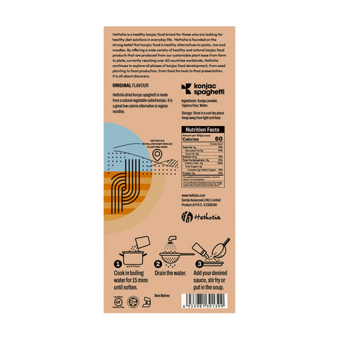 Hethstia Dried Konjac Spaghetti - Original Flavor - Low Carb