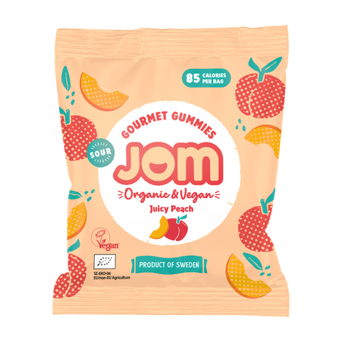 Jom Organic & Vegan Sour Juicy Peach Gummies