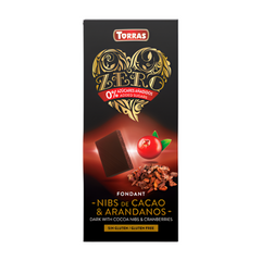 Torras Zero Dark Cocoa Nibs & Cranberries