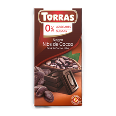 Torras Sugar Free Dark And Cocoa Nibs Chocolate