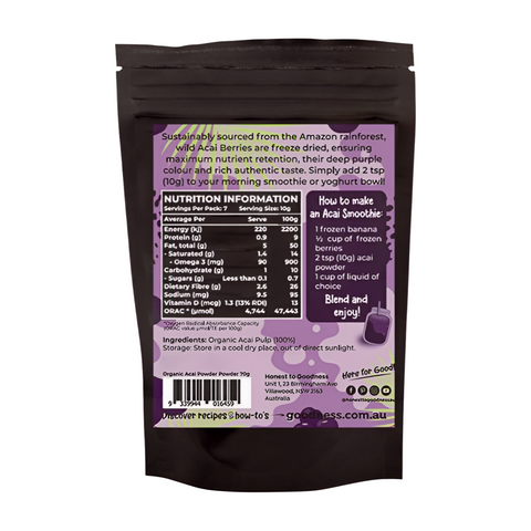 Honest To Goodness Organic Acai Powder