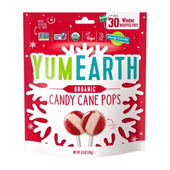 YumEarth Organic Holiday Candy Cane Lollipops