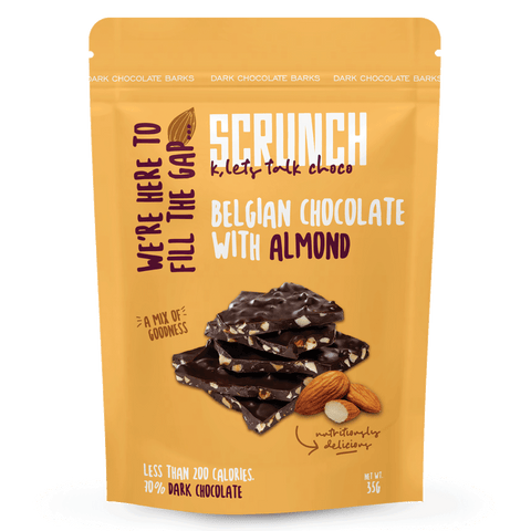 Scrunch Belgian Dark Chocolate Barks with Almond