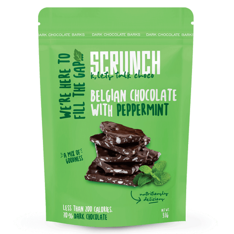 Scrunch Belgian Dark Chocolate Barks with Mint