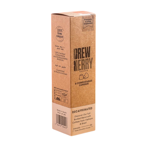 Brewberry Decafeinated Compostable 6 Coffee Capsules