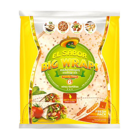 El Sabor Multigrain Wraps Family Time 25Cm (10 Inches)