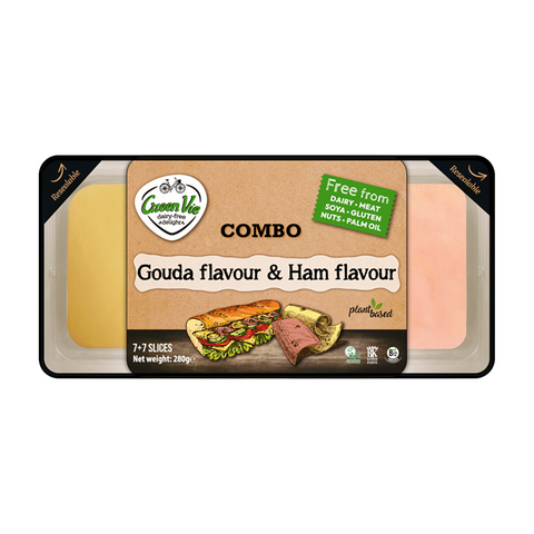 Green Vie Combo Vegan Gouda & Ham slices