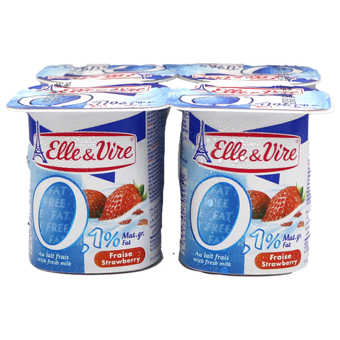 Elle&Vire Dairy Desserts With 0% Fat Strawberry 125gx4