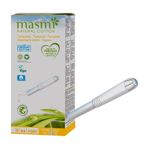 Masmi Cardboard Applicator Tampons Natural Cotton Regular 16U