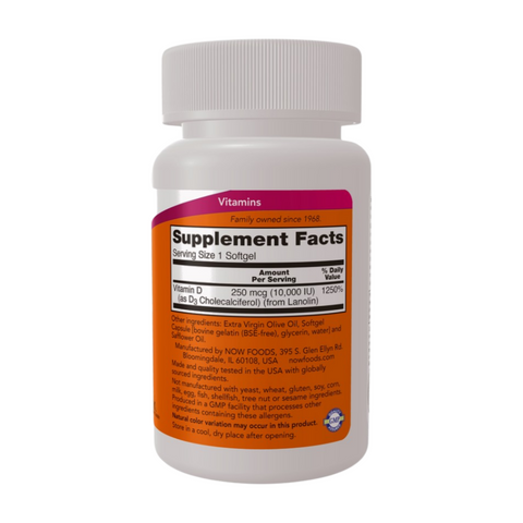 Now High Potency Vitamin D3 10,000 Iu