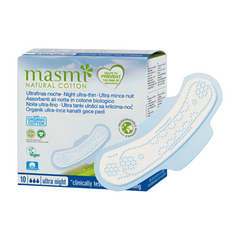 Masmi Ultrathin Night Pads Natural Cotton With Wings Length 280Mms