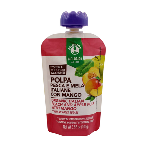 Probios Organic Peach And Mango Pulp Doypack