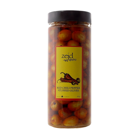 Zejd Apero Red Chili Pepper Stuffed Olives 400g