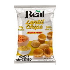 Real Nutrition 10g Protein Baked Lentil Chips Honey Mustard