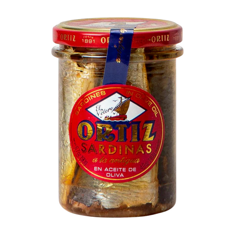 Ortiz Sardines Old Style In Olive Oil Glass Jar
