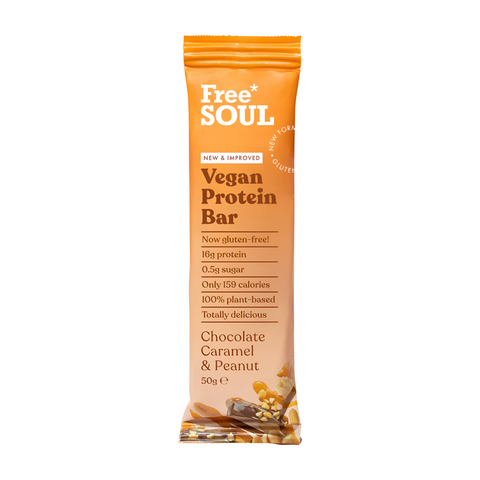 Freesoul Vegan Protein Bar Dark Chocolate Caramel & Peanut