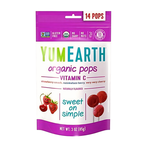 Yum Earth Organic Vitamin C Lollipops Bag
