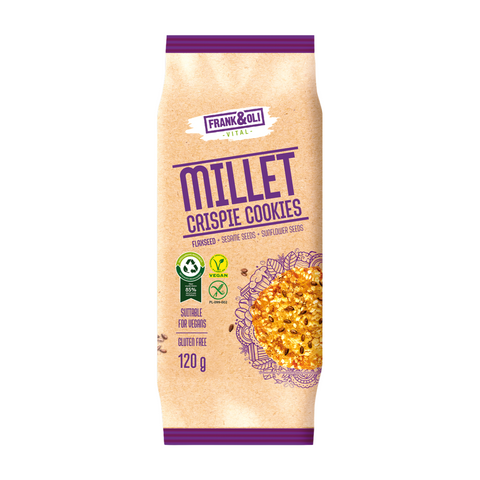 Frank & Oli Vegan Gluten-Free Millet Cookies With Linseeds & Sunflower Seeds