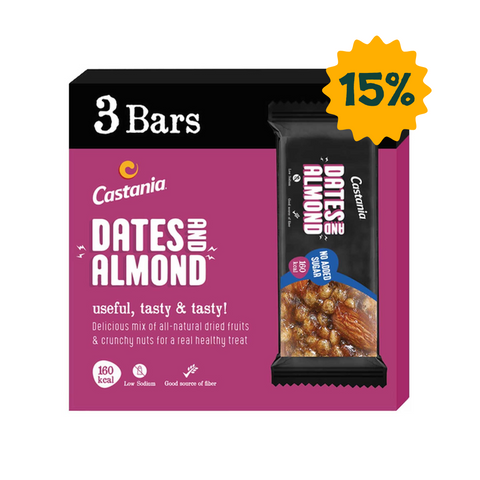 Castania Energy Bar Box Dates & Almond 3 Bars