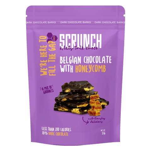 Scrunch Belgian Dark Chocolate Barks with Honeycombs