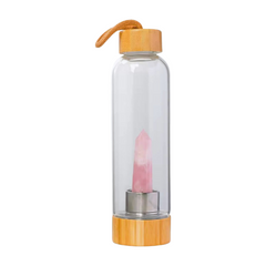 Wellness Wave Crystal Water Bottle Rose Quartz