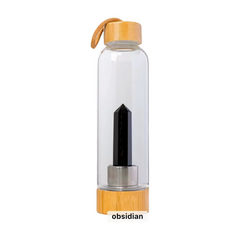 Wellness Wave Crystal Water Bottle Obsidian
