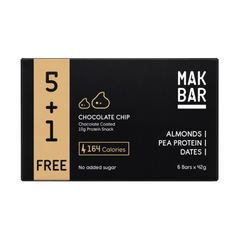 Mak Protein Bar - Chocolate Chip  ( 5+1) - 10G Protein - 42G